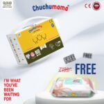 Newborn Taped Style Diapers (60 Counts) with Bubble Bed Comfort + FREE Chuchumama Baby Wipes